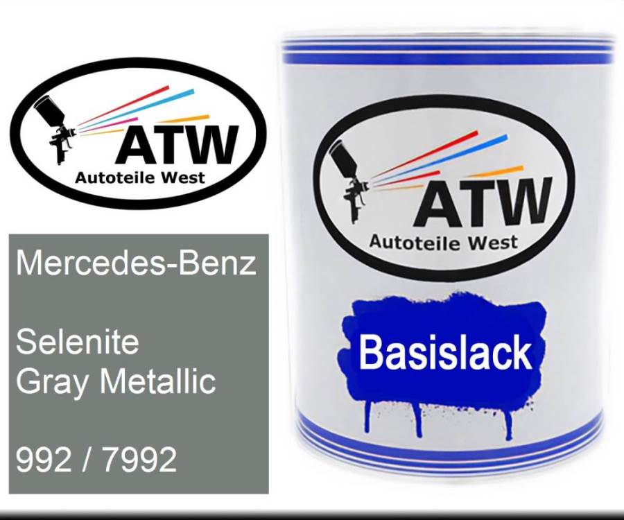 Mercedes-Benz, Selenite Gray Metallic, 992 / 7992: 1L Lackdose, von ATW Autoteile West.